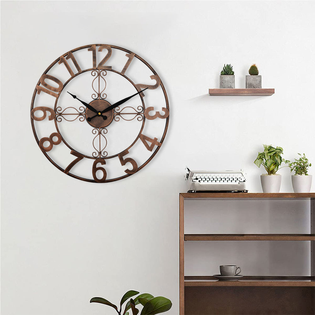 OCEST 18-inch Metal Outdoor Wall Clock Waterproof for Garden Pation