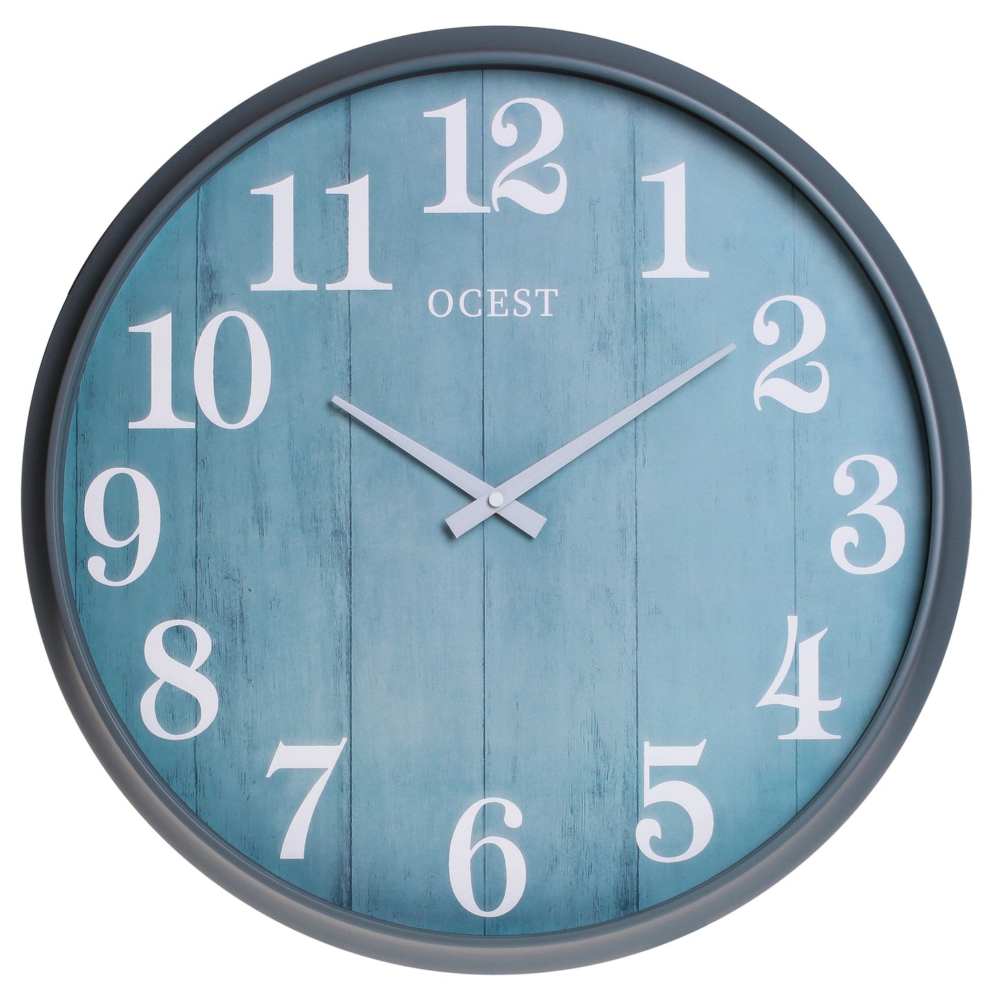 OCEST 18 Inch Large Indoor Outdoor Wall Clock Waterproof(Blue&Grey)