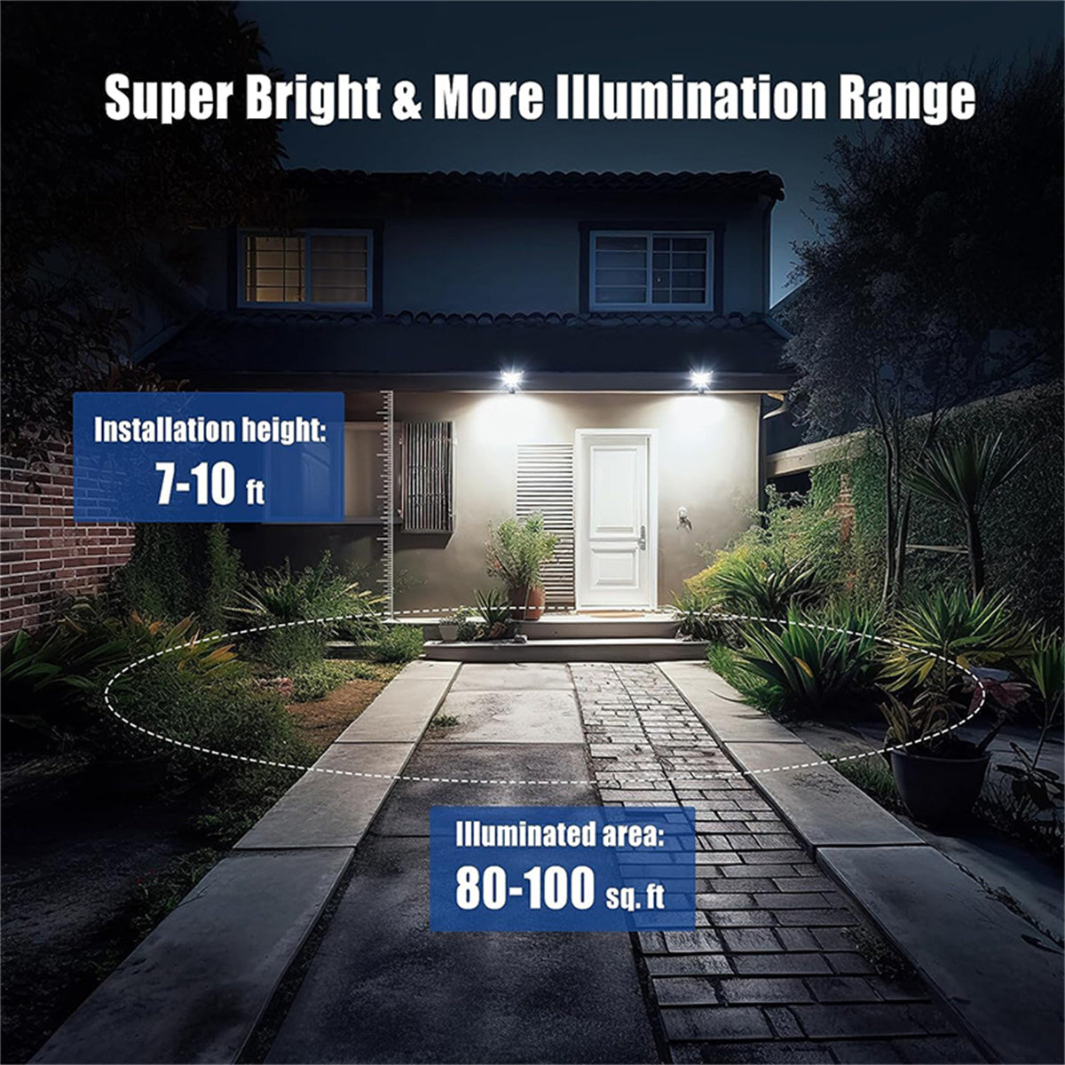 Solar Street Lights, 8800LM Motion Sensor Outdoor Flood Lights with Remote Control, Wide Angle Dusk to Dawn Street Lamp, Solar Security Lights for Garden Yard