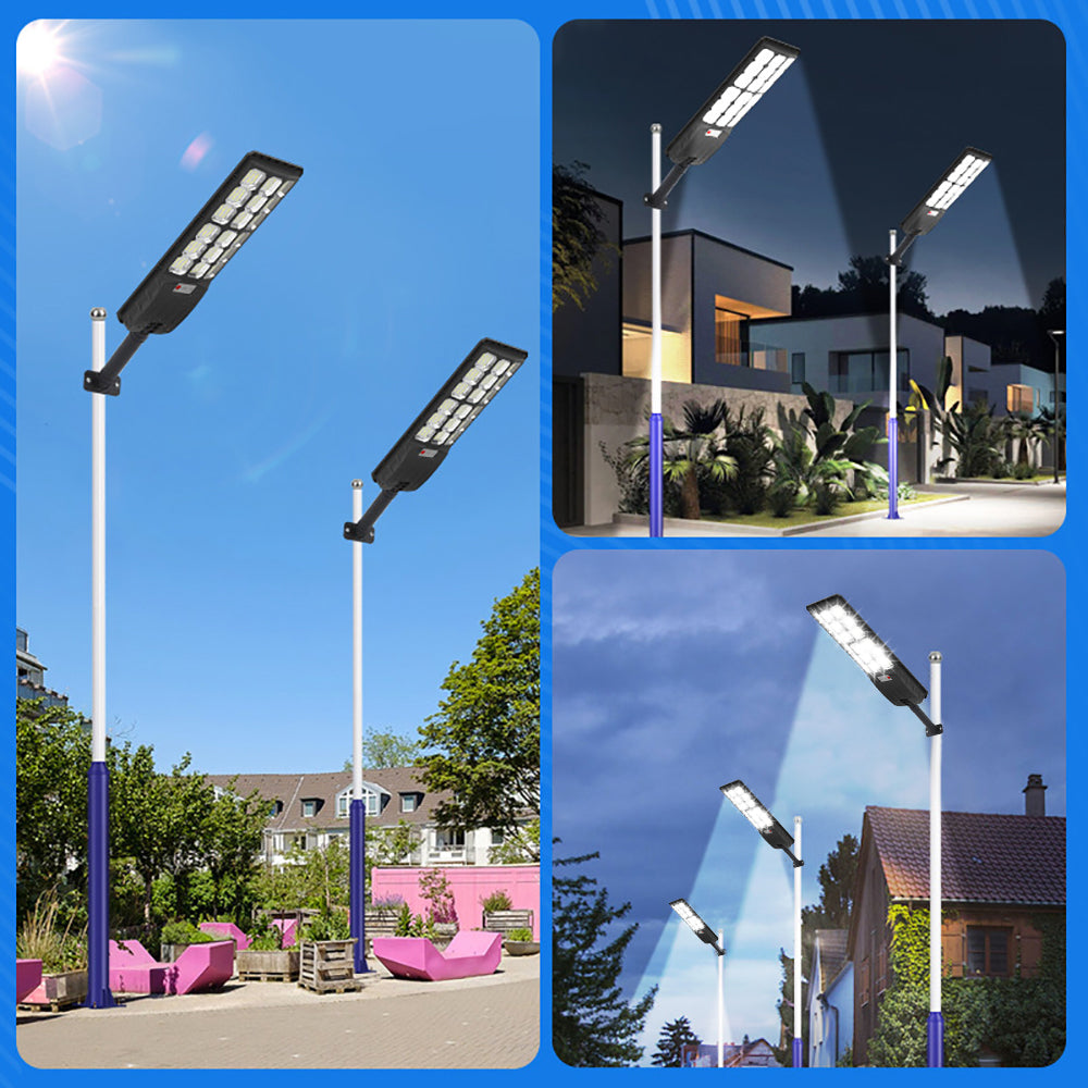 Super Bright Solar Street Lights, 15000LM Waterproof Motion Sensor Solar Outdoor Street Lights, LED Solar Flood Lights Dusk to Dawn for Garden Area Lighting Yard