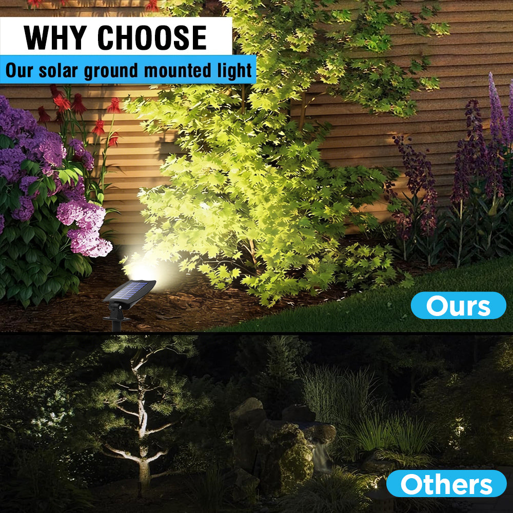 Solar Lights Outdoor Waterproof, 2 Pack Solar Spotlights for Outside, Auto On/Off 3 Modes Outdoor Solar Lights, Landscape Lighting for Yard Garden Pathway