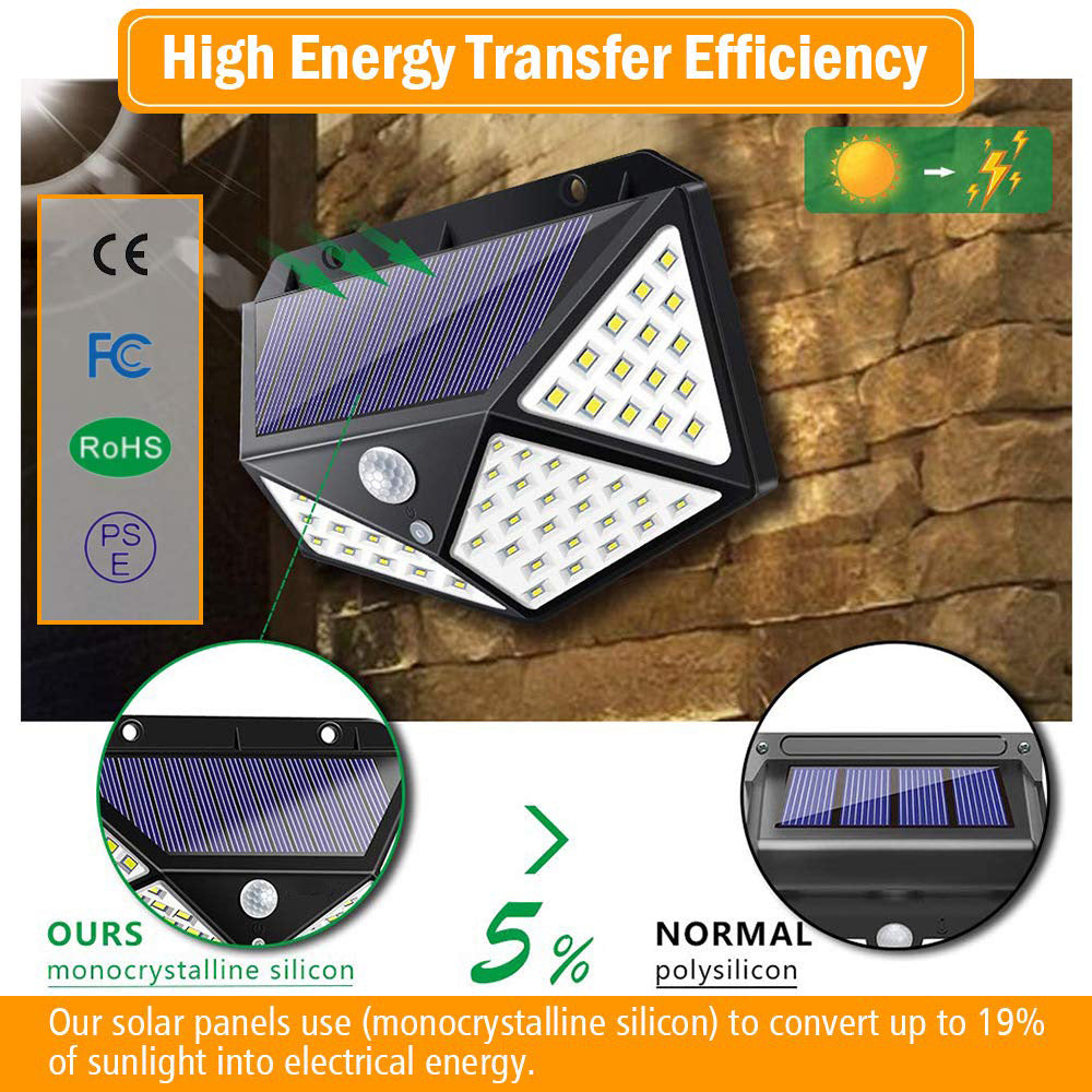 4 Pack Solar Wall Lights Outdoor, Waterproof Solar Motion Sensor Lights, Solar Powered Outdoor Lights for Steps Garden Yard Garage Porch Patio