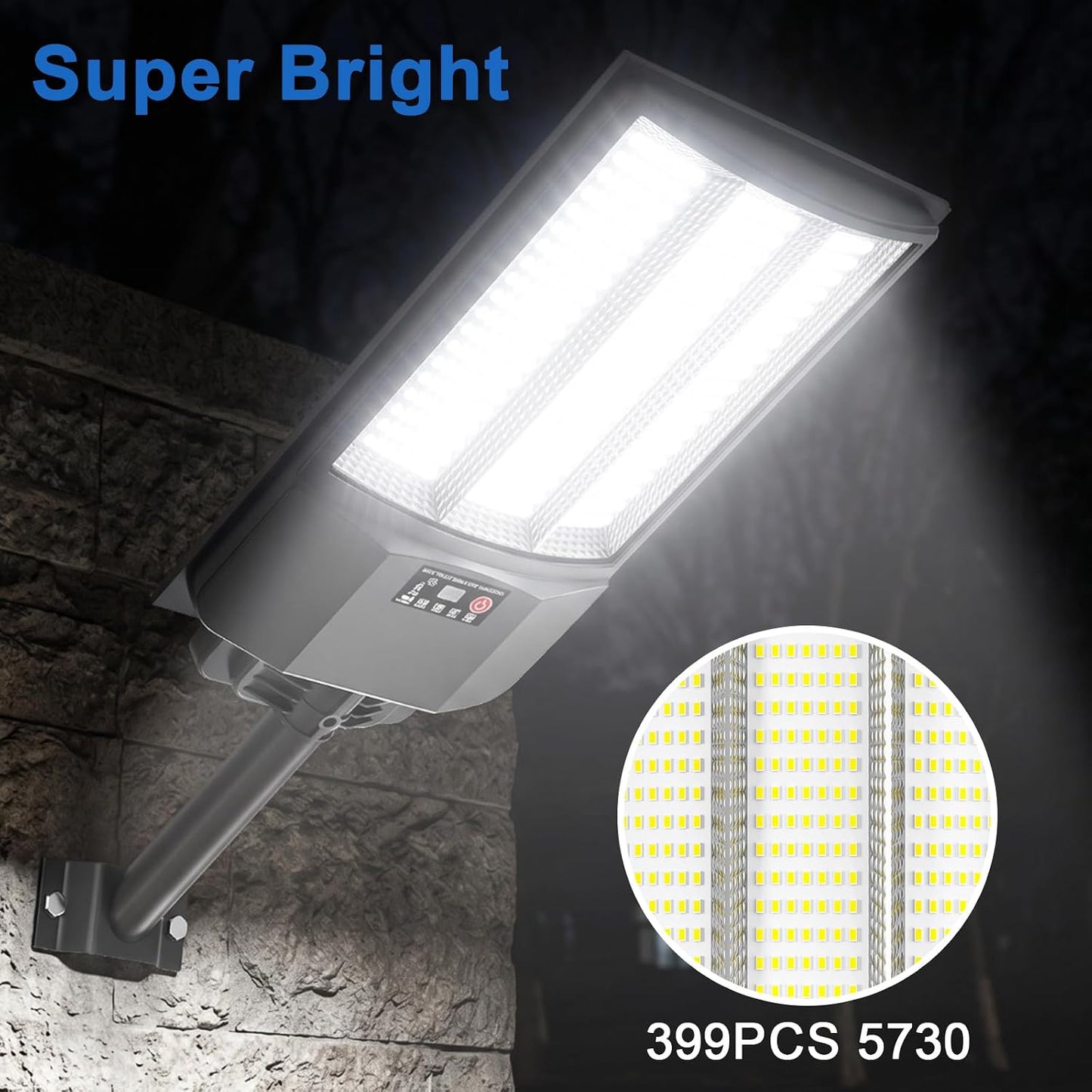 Super Bright Solar Street Lights, 150000LM 7000K Outdoor Solar Lights Dusk to Dawn, Solar Security Flood Lights with Remote Control for Yard, Parking Lot, Porch, Garages, Garden