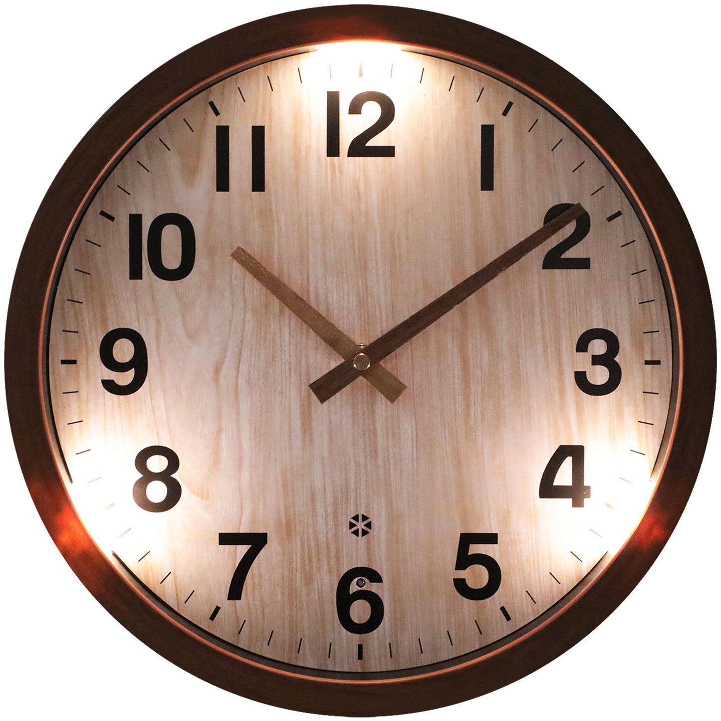 OCEST 12 Inch Silent Night Light Wall Clock Battery Operated for Bedroom Living Room