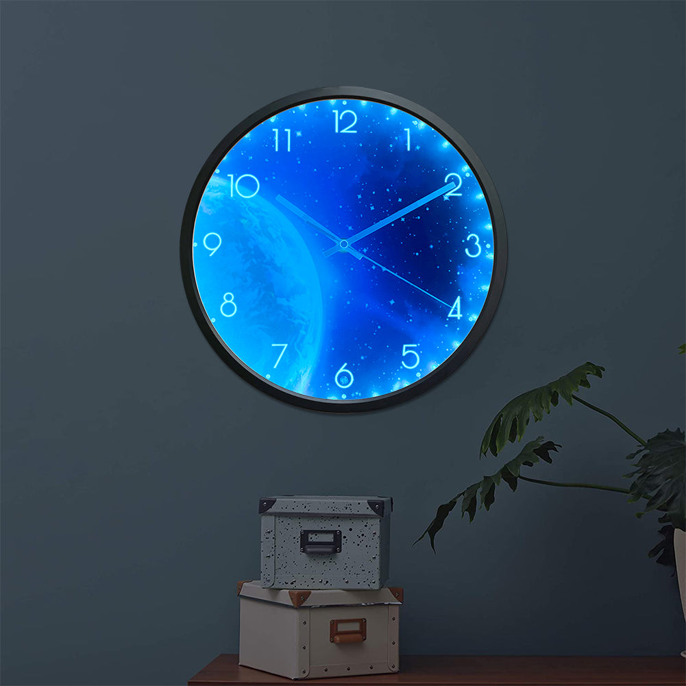 OCEST 12 Inch Night Light Wall Clock Silent Battery-Operated