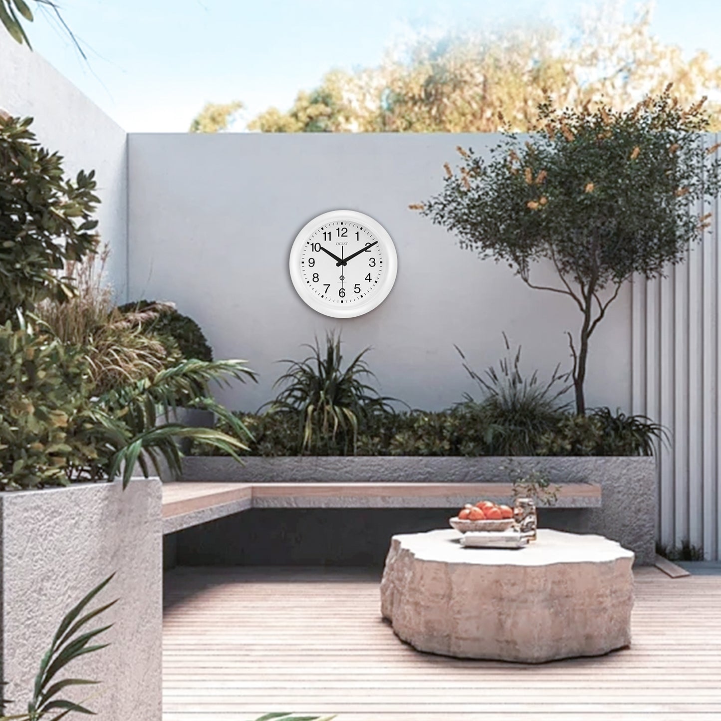 OCEST Sealed Indoor Outdoor Waterproof Wall Clock 12 Inch