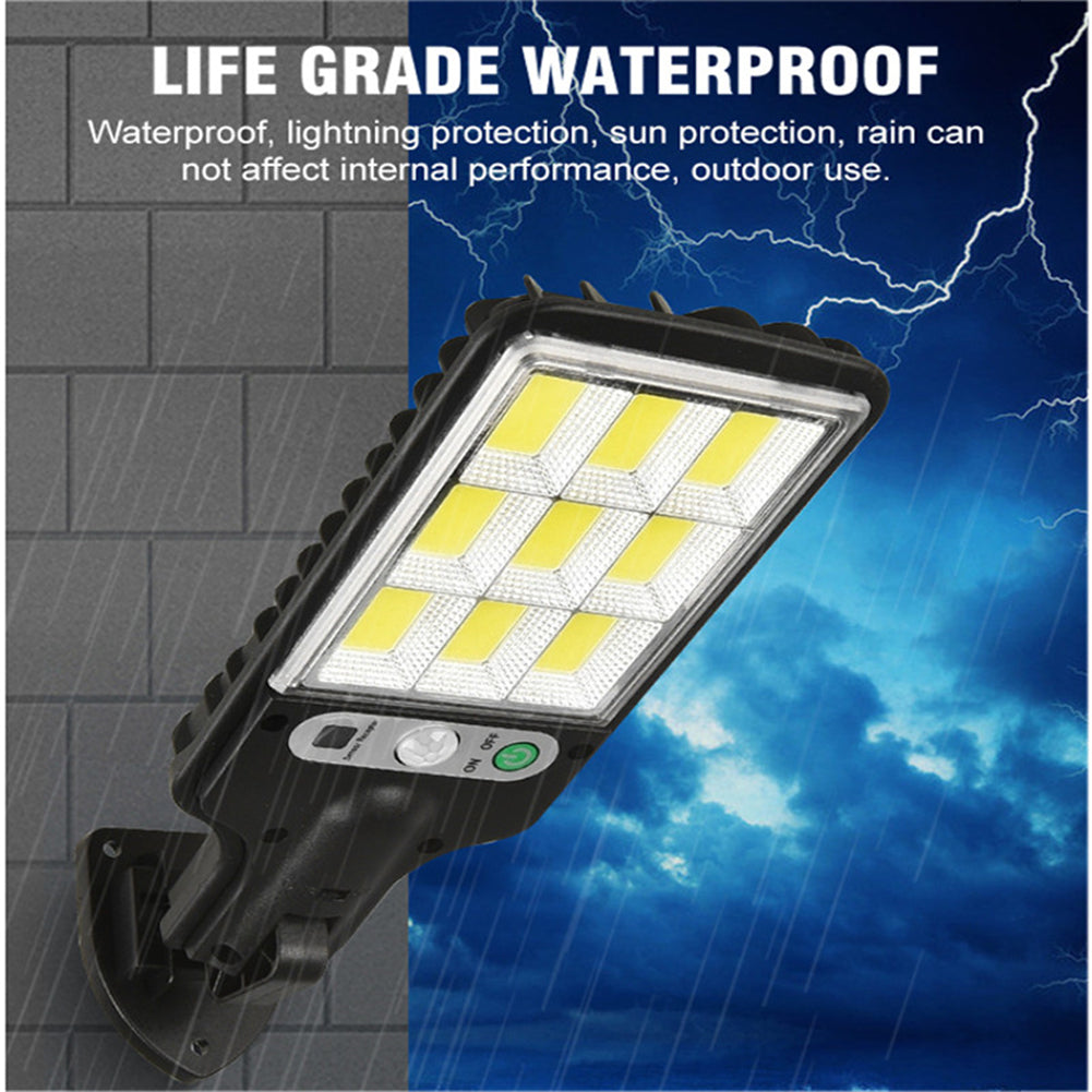 2 Pack Solar Street Light, 1000W LED Solar Lights Outdoor Street PIR Motion Sensor Outdoor Garden Wall Lamp, Dusk to Dawn Wall Spotlight with 3 Lighting Modes & Remote Control