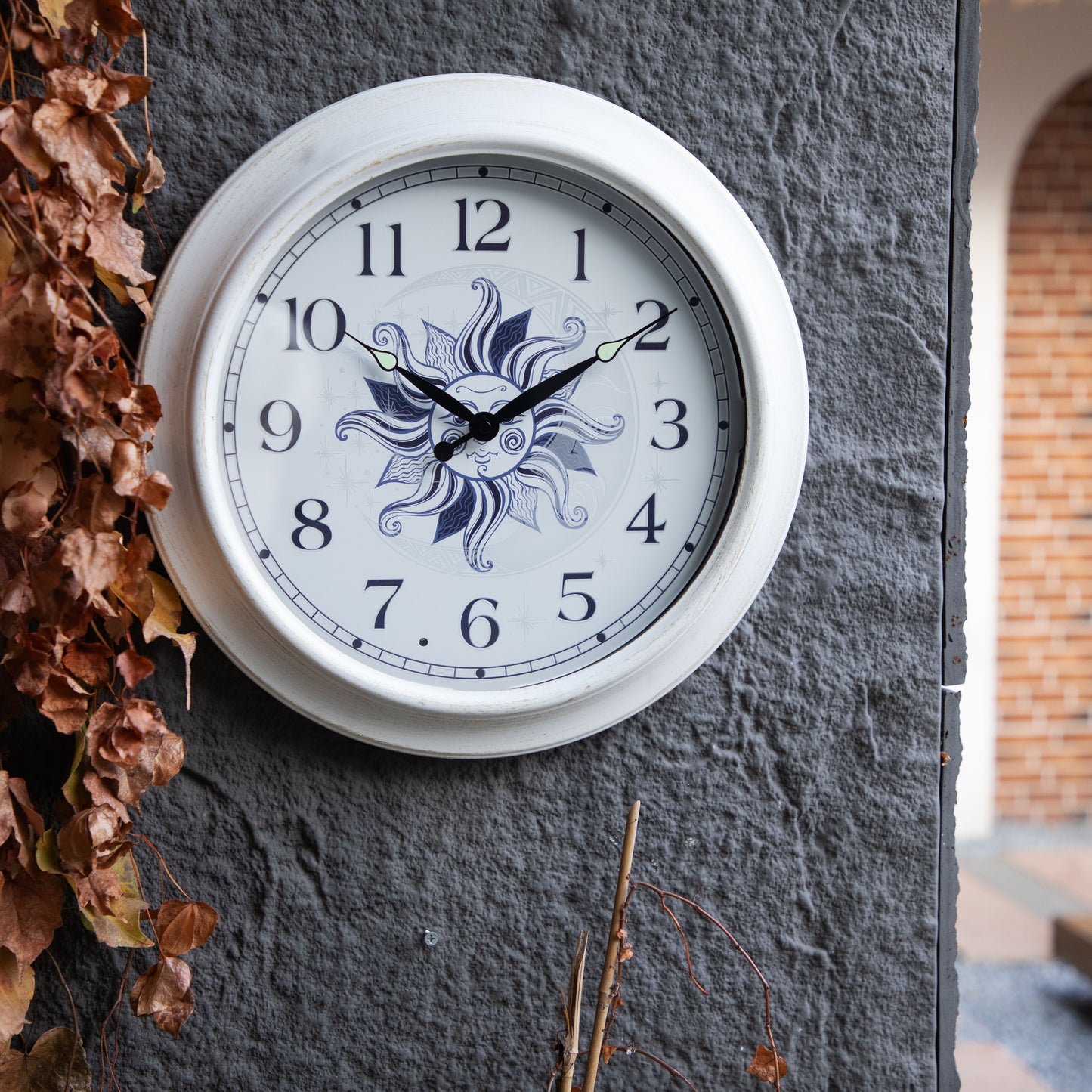 OCEST 15" Metal Night Light Outdoor Clock Waterproof