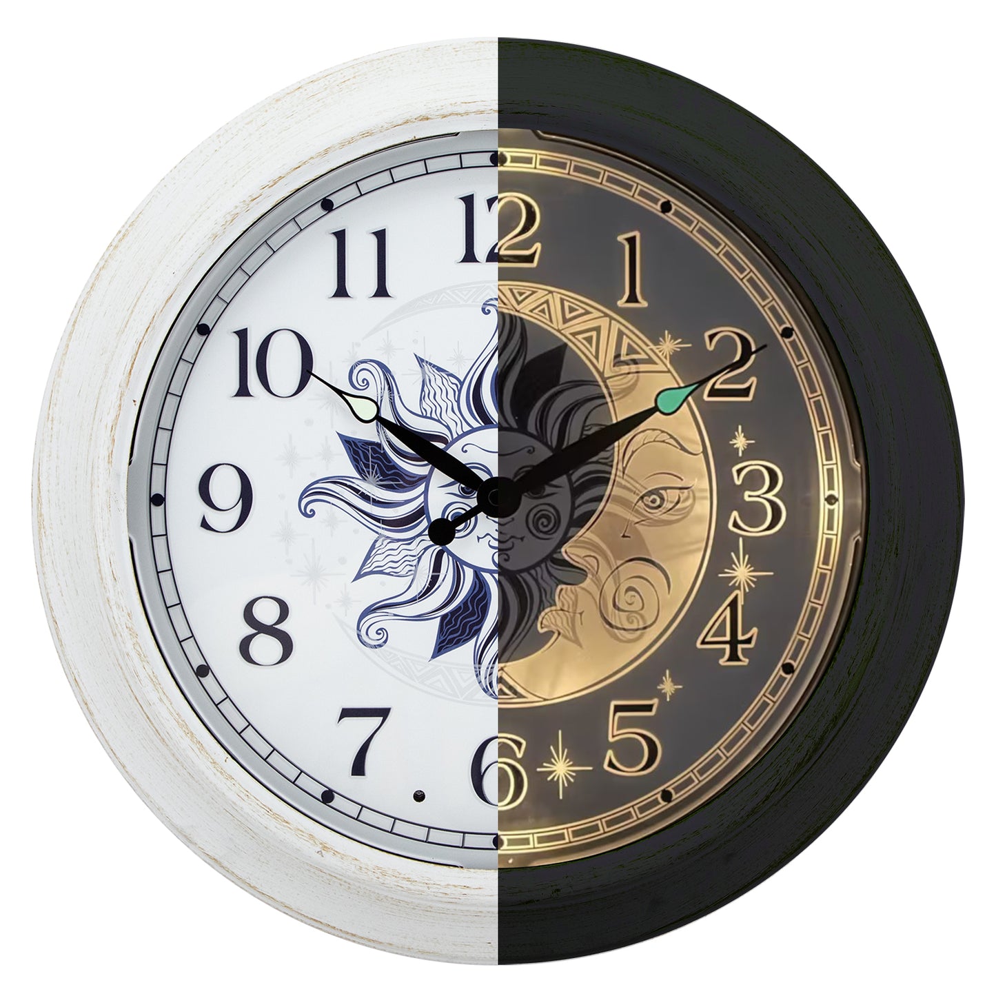 OCEST 15" Metal Night Light Outdoor Clock Waterproof