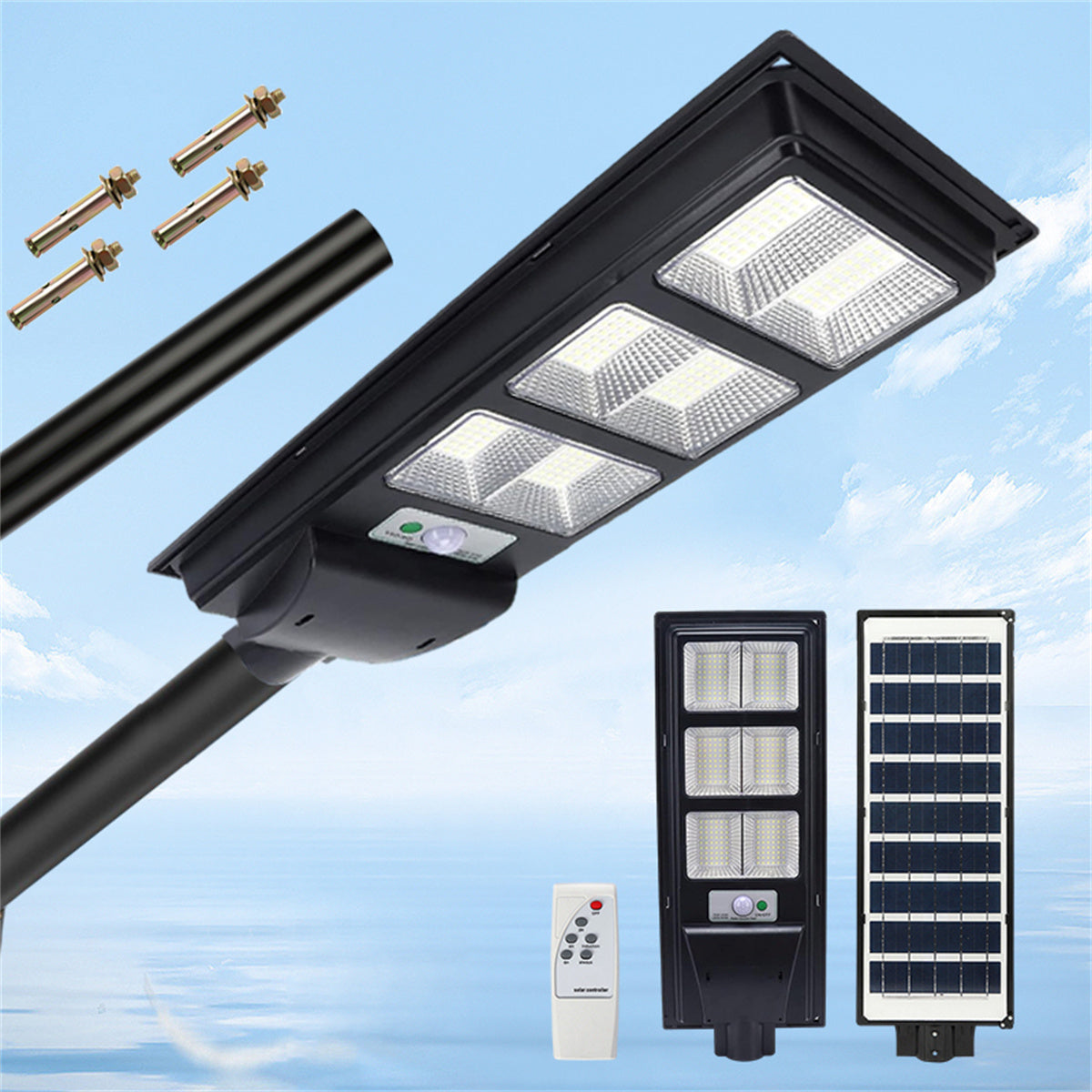 Solar Street Lights Waterproof, 88000LM Solar Parking Lot Street Lights Dusk to Dawn, Outdoor Solar Flood Lights Motion Sensor for Yard, Garden, Path, Patio Parking lot