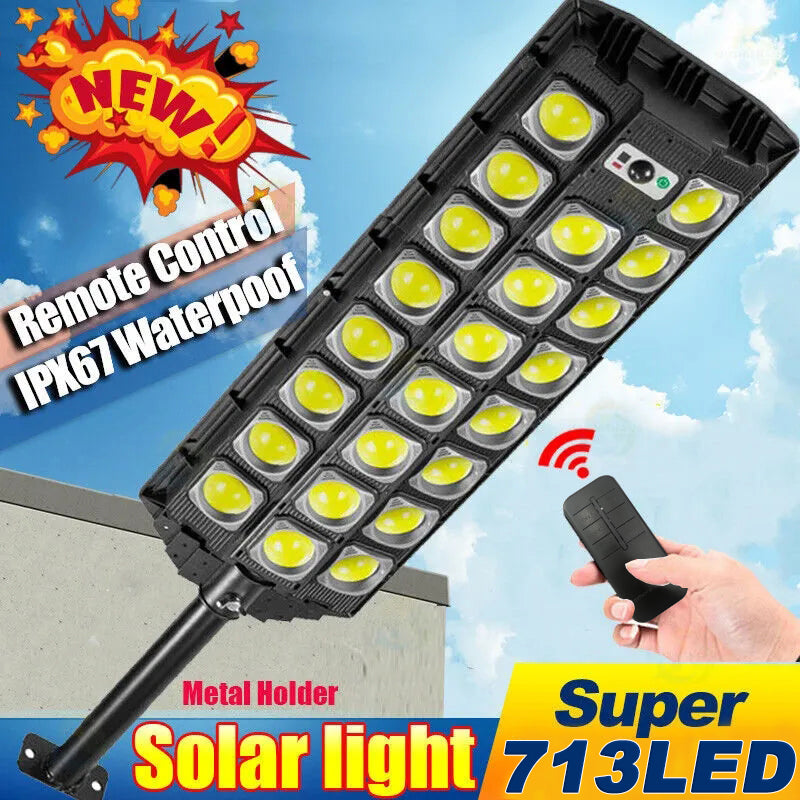 Super Bright Solar Street Lights, 6500K 150000LM Commercial Parking Lot Street Lights Dusk to Dawn, Motion Sensor Security Street Lights Flood Road Lamp for Area Lighting Yard Garden Patio
