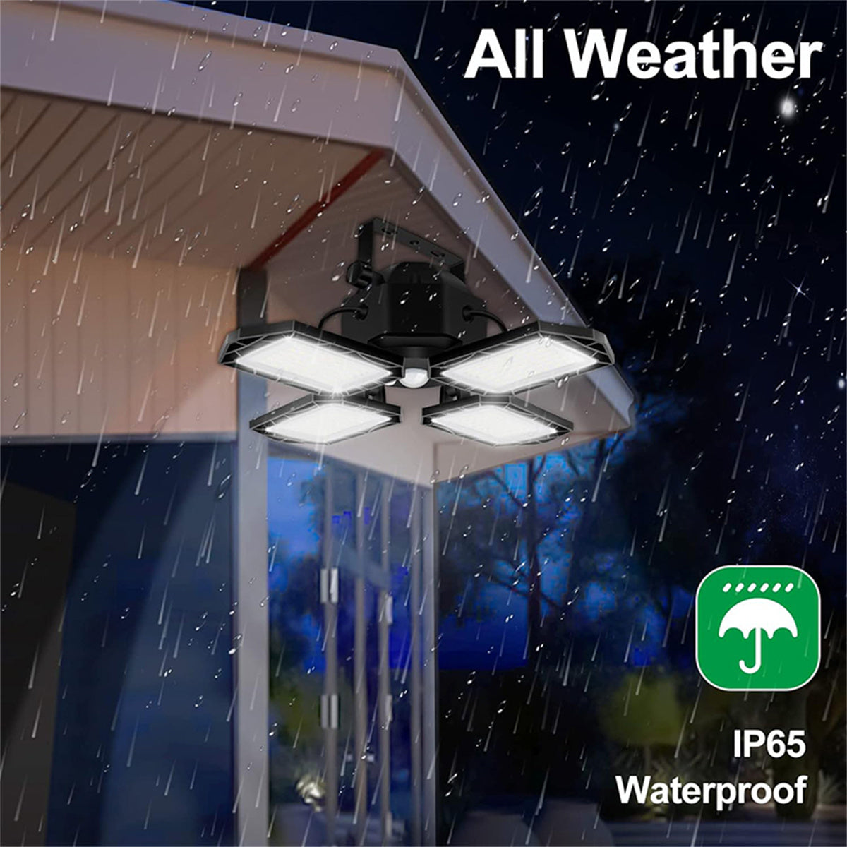 Solar Shed Lights, 168LED 5500LM Solar Pendant Light Indoor Outdoor, Motion Sensor Solar Lights with Remote Control, 4-Leaf Adjustable Lights for Home Yard Garage