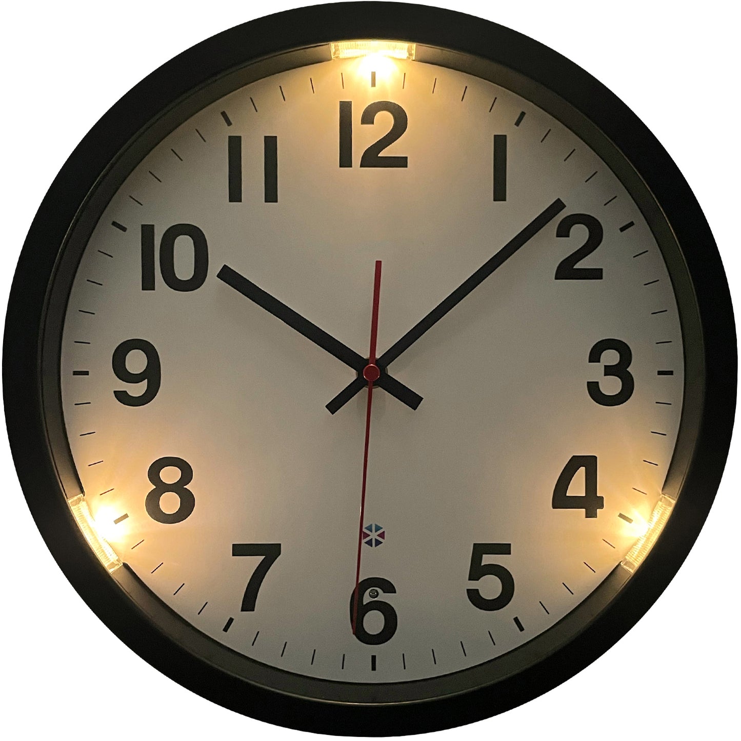 Night Light Wall Clock for Bedroom, 12'' Silent Glow in the Dark Clock, Sound Control/Light Sensor Lighted up Wall Clock, 3 Modes Battery Operated for Living Room/Kitchen, Large Digital Display