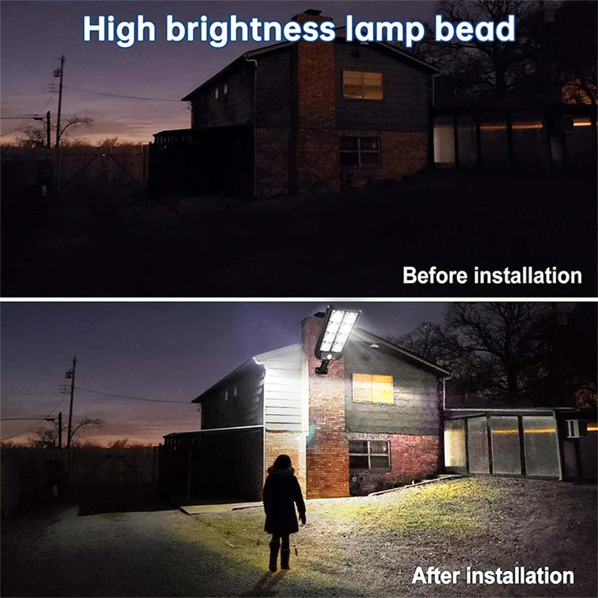 1800W Solar Street Light Outdoor, Solar Motion Sensor Lights Auto On/Off Dusk to Dawn Flood Lights with Remote Control for Yard, Garden, Patio, Porch
