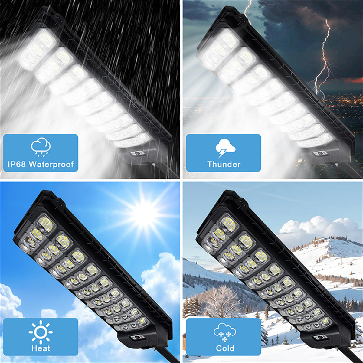 Solar Street Lights, 3500W Super Bright Dusk to Dawn Solar Parking Lot Lights, Motion Sensor Solar Flood Security Lights for Garden Yard Patio, Commercial Grade