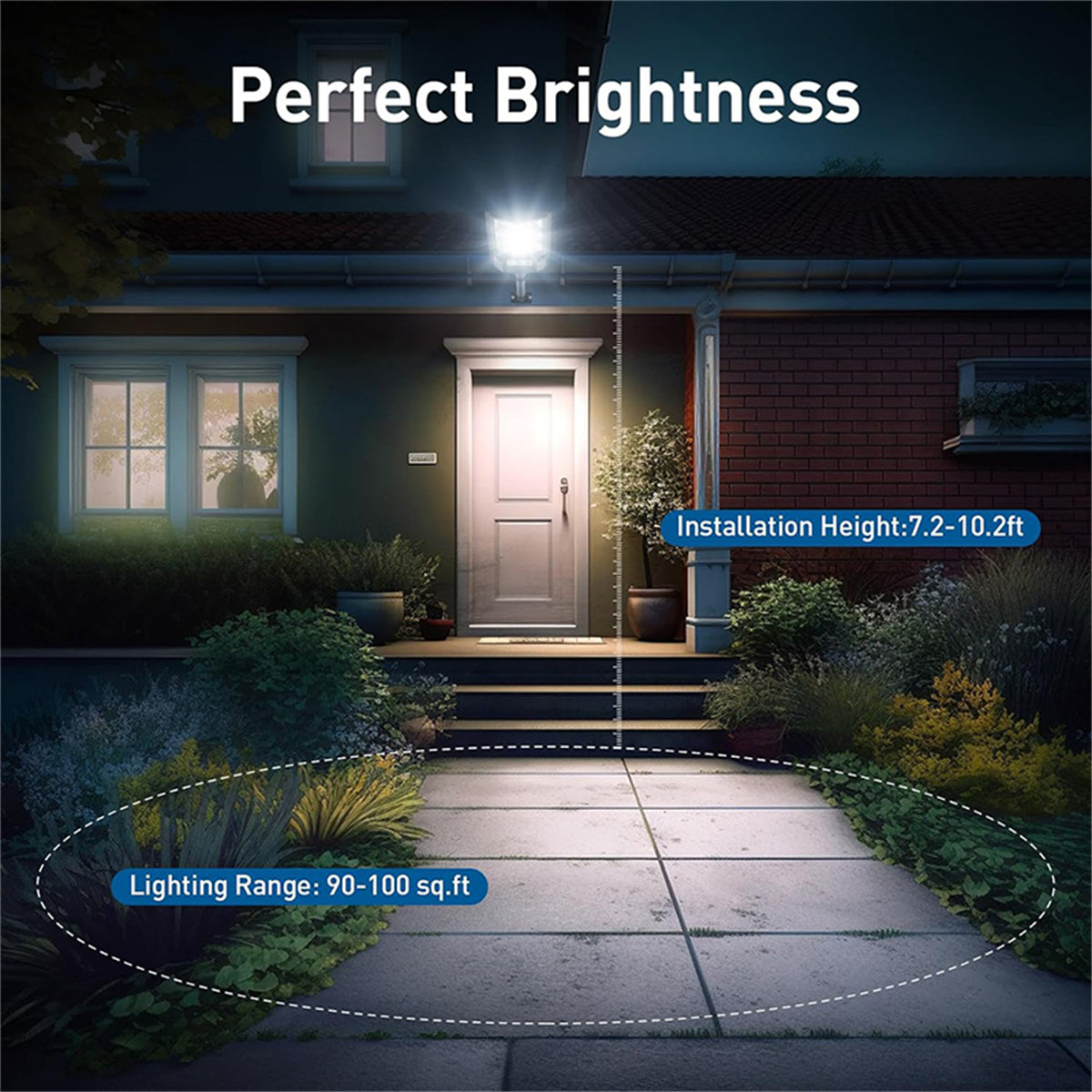 Solar Street Lights, 8800LM Motion Sensor Outdoor Flood Lights with Remote Control, Wide Angle Dusk to Dawn Street Lamp, Solar Security Lights for Garden Yard
