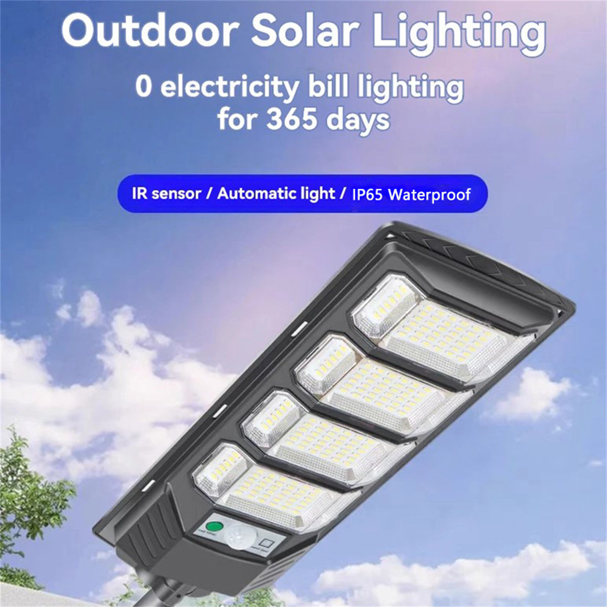 800W Solar Street Lights Outdoor Waterproof, Super Bright 10000LM Commercial Parking Lot Lights Street Lamp, LED Flood Lights Motion Sensor for Outdoor Garden Yard Patio