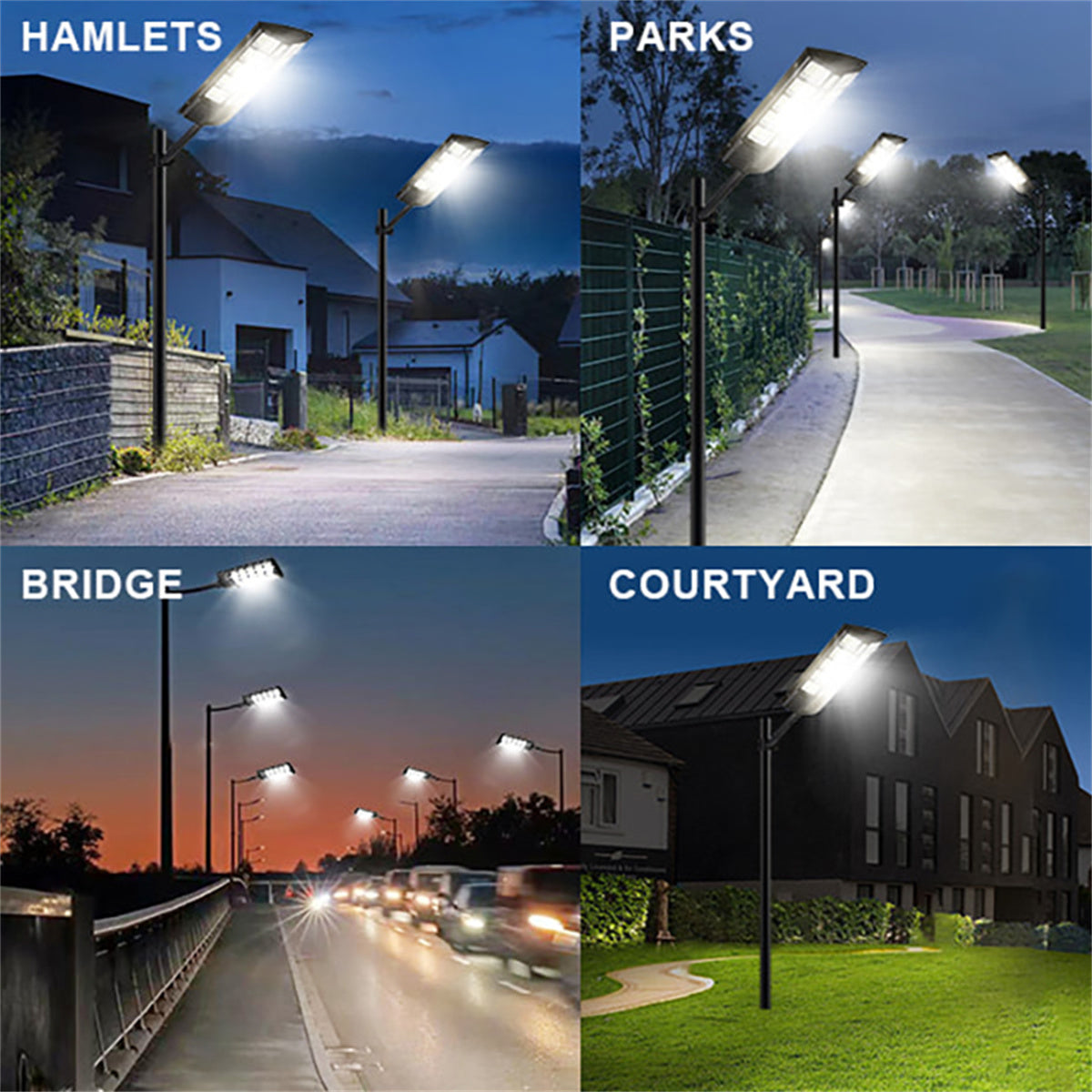 5000W Solar Lights Outdoor, 4 Pack Super Bright Solar Street Lights, Dusk to Dawn Solar Security Street Lights, Motion Sensor Solar Outdoor Lights for Yard, Entryway Garage, Porch