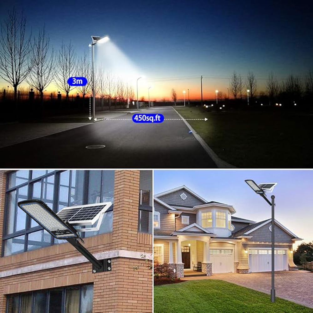 Solar Street Lights, 66000LM Commercial Outdoor Solar Street Lights, Waterproof Dusk to Dawn Solar Lights with Remote Control, Solar Flood Lights for Yard Garden Parking Lot