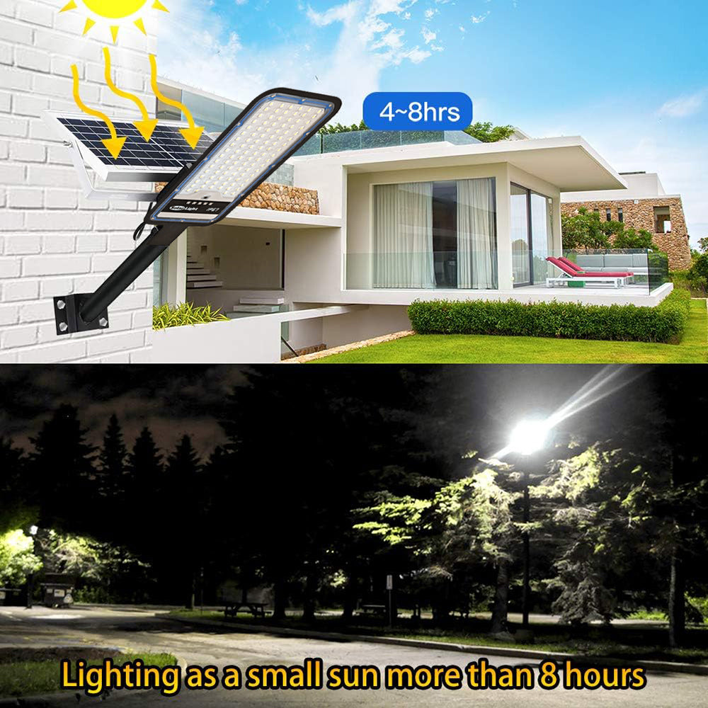 Solar Street Lights, 66000LM Commercial Outdoor Solar Street Lights, Waterproof Dusk to Dawn Solar Lights with Remote Control, Solar Flood Lights for Yard Garden Parking Lot