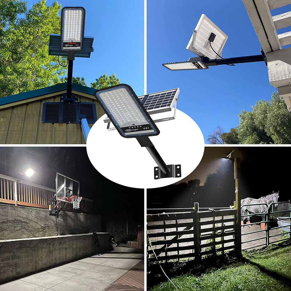 Solar Street Lights, 66000LM Commercial Outdoor Solar Street Lights, Waterproof Dusk to Dawn Solar Lights with Remote Control, Solar Flood Lights for Yard Garden Parking Lot