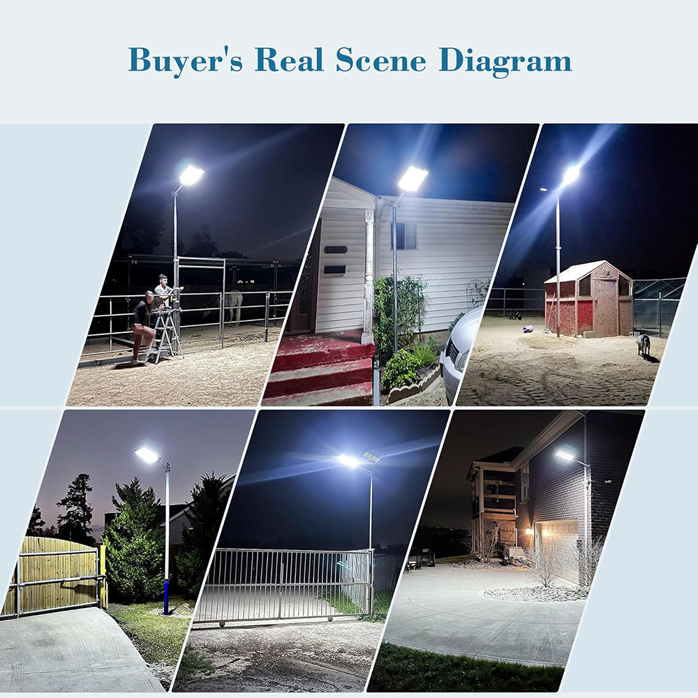 Solar Street Lights, 320000LM 10000MAh Commercial Solar Parking Lot Lights, Dusk to Dawn Solar Street Lights Waterproof, Motion Sensor Solar Flood Lights for Garden Patio Playground Yard
