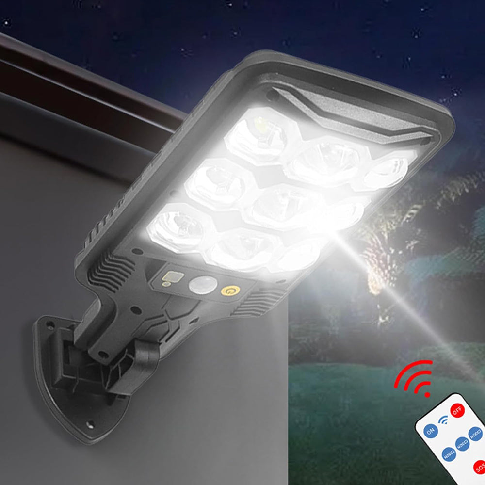 2 Pack Solar Street Light, 1600W LED Motion Sensor Solar Street Lights for Outside, Waterproof Solar Outdoor Flood Lights with Remote Control