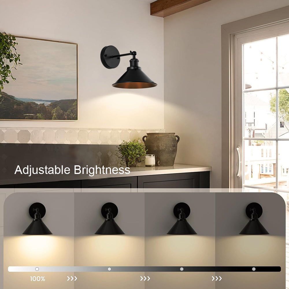 Battery Operated Wall Sconce Set of 2, Black Rechargeable Wall Lights with Remote Control, Dimmable RGB Wall Lights for Bedroom, Living Room, Hallwa