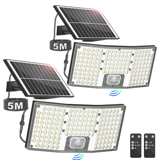 Solar Lights Outdoor, 2 Pack Motion Sensor Solar Flood Lights Security Lights, Waterproof Outdoor Lights Solar Powered, 270° Wide Angle Flood Wall Lights for Yard,Patio,Garden,Garage