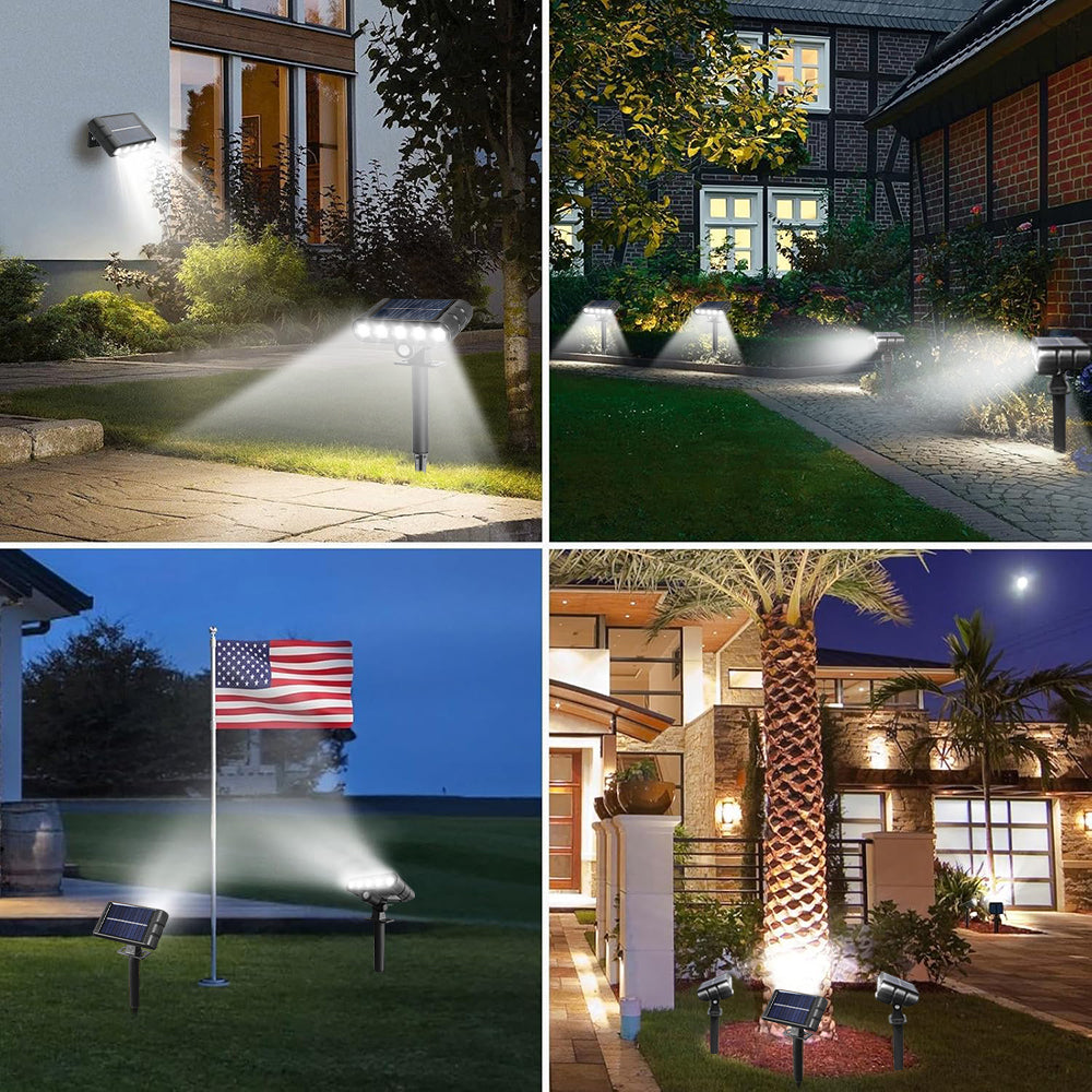 2 Pack Solar Spotlights Outdoor Waterproof, 850LM Adjustable Solar Spot Lights, Solar Garden Landscape Lights with 3 Modes, Outdoor Solar Lights for Yard Pathway Garden House