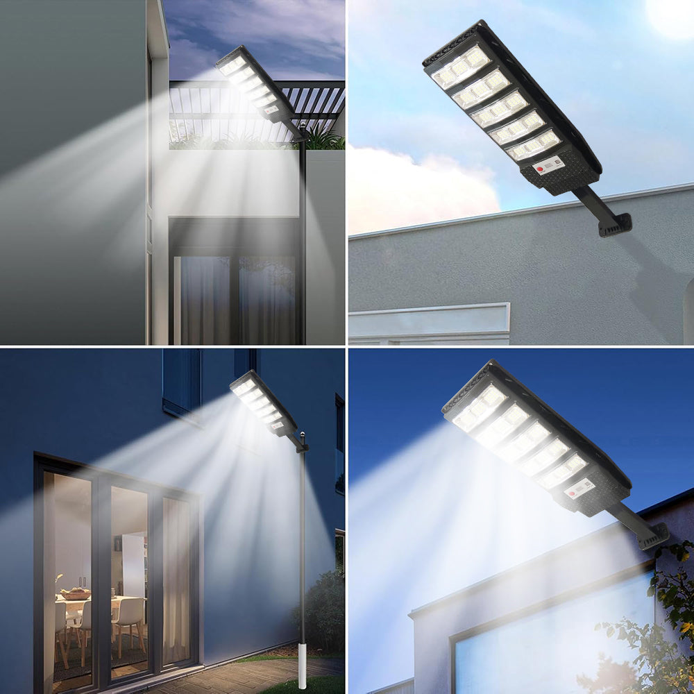 Solar Street Lights, 2 Pack 3500W Solar Lights Outdoor Motion Sensor, Dusk to Dawn Solar Street Lights with Remote Control, Solar Flood Lights for Outside Yard, Garden, Patio, Waterproof