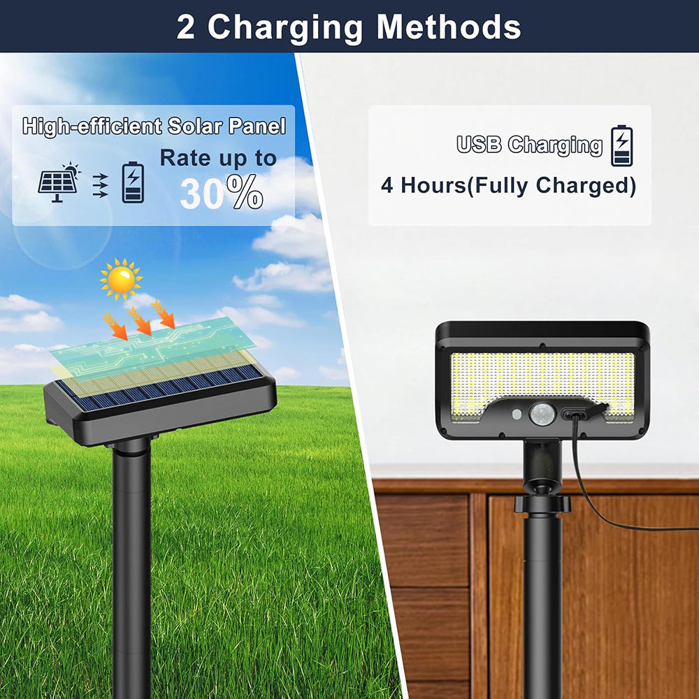 2 Pack Solar Pathway Lights, 28''Super Bright Rechargeable Solar Path Lights Outdoor, Waterproof Solar Garden Lights, Solar Spotlights Outdoor for Lawn Patio Walkway Driveway Decor Landscape Lighting