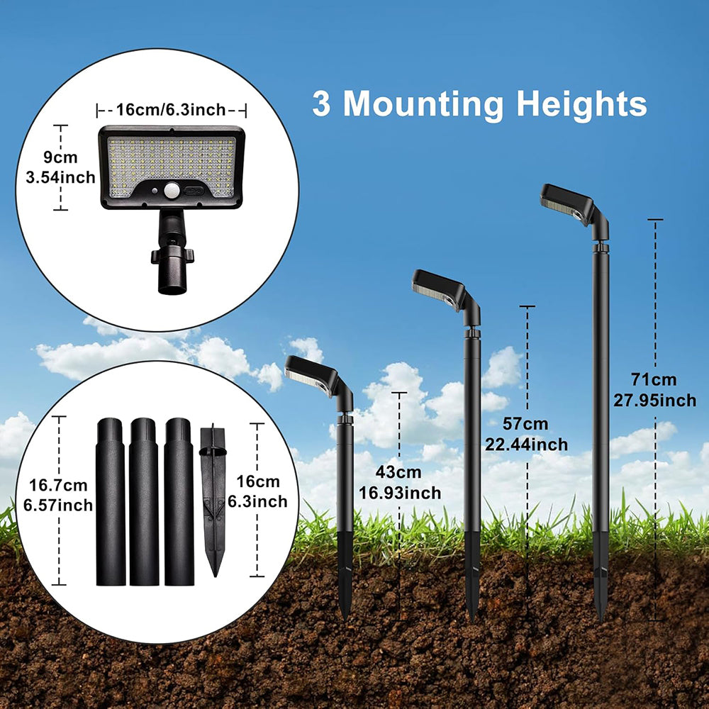 2 Pack Solar Pathway Lights, 28''Super Bright Rechargeable Solar Path Lights Outdoor, Waterproof Solar Garden Lights, Solar Spotlights Outdoor for Lawn Patio Walkway Driveway Decor Landscape Lighting