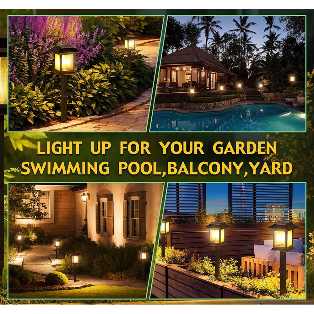 6 Pack Solar Pathway Lights Outdoor, Auto On/Off Solar Garden Lights Waterproof, Outdoor Solar Lights for Lawn Patio Walkway Driveway Decor Landscape Lighting