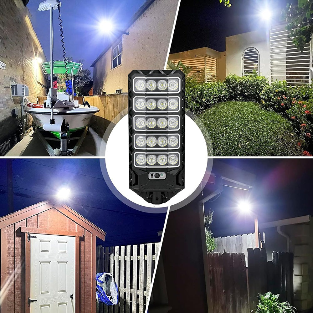 Solar Street Lights Outdoor, 3200W Motion Sensor Solar Flood Lights with Remote Control, Waterproof Street Lights Outdoor for Garden Patio Porch Parking Lot