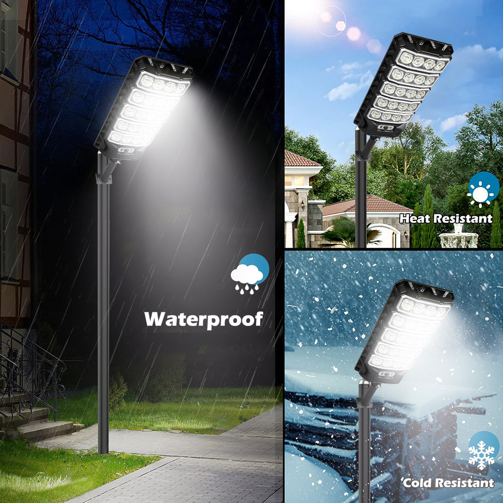 Solar Street Lights Outdoor, 3200W Motion Sensor Solar Flood Lights with Remote Control, Waterproof Street Lights Outdoor for Garden Patio Porch Parking Lot