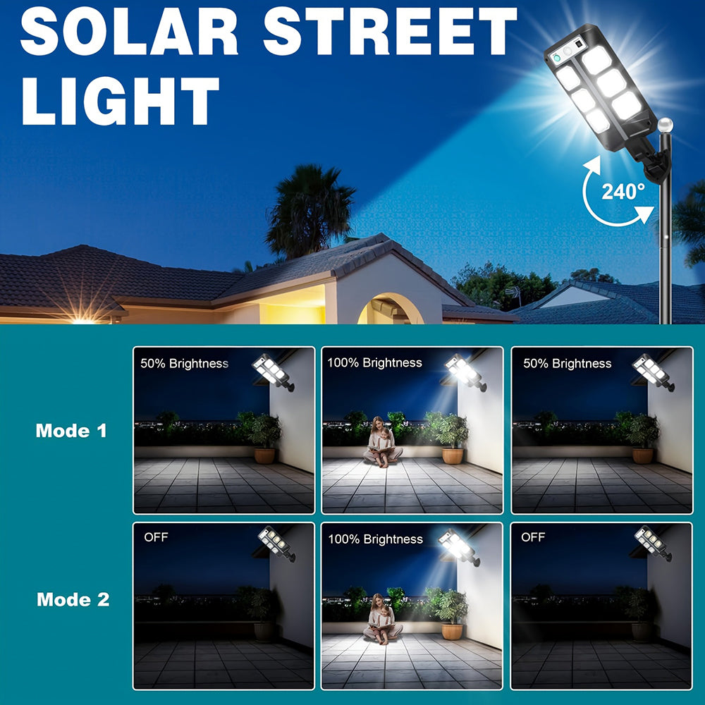 Solar Lights Outdoor, 2 Pack 1500W 6500K LED Motion Sensor Lights, Waterproof Solar Flood Wall Lights for Outside Garden Yard Path