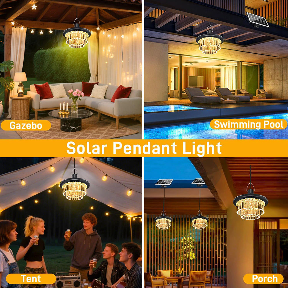 Solar Shed Lights Indoor Outdoor, 7500LM Solar Pendant Lights with Timing Function, Solar Ceiling Lights for Shed Gazebo Barn Garage Home
