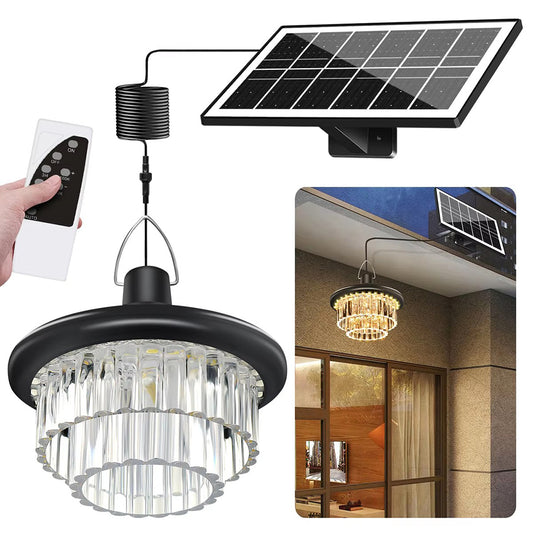 Solar Shed Lights Indoor Outdoor, 7500LM Solar Pendant Lights with Timing Function, Solar Ceiling Lights for Shed Gazebo Barn Garage Home