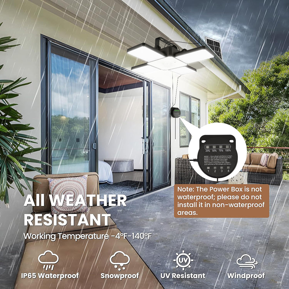 Solar Shed Light Indoor Outdoor, 7500LM Solar Pendant Light with Pull String, Daytime Available Solar Lights Indoor Motion Sensor for Shed Barn Gazebo Garage Home