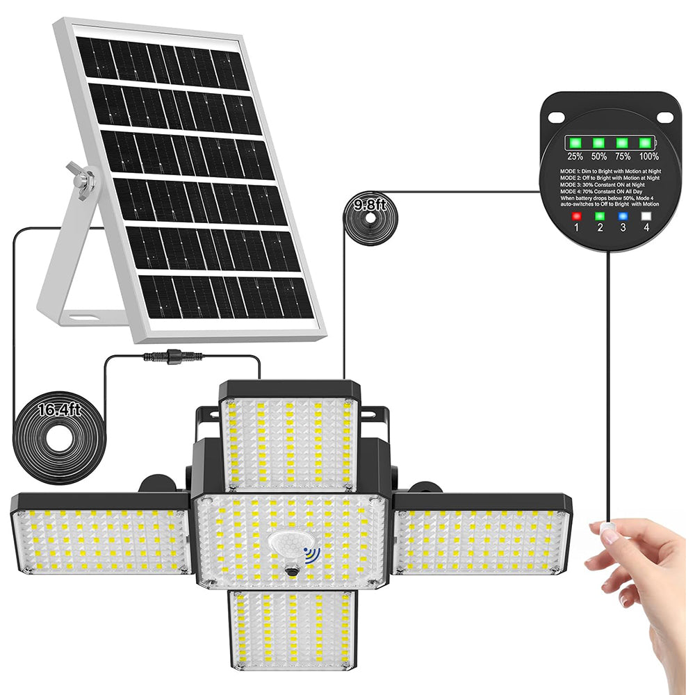Solar Shed Light Indoor Outdoor, 7500LM Solar Pendant Light with Pull String, Daytime Available Solar Lights Indoor Motion Sensor for Shed Barn Gazebo Garage Home