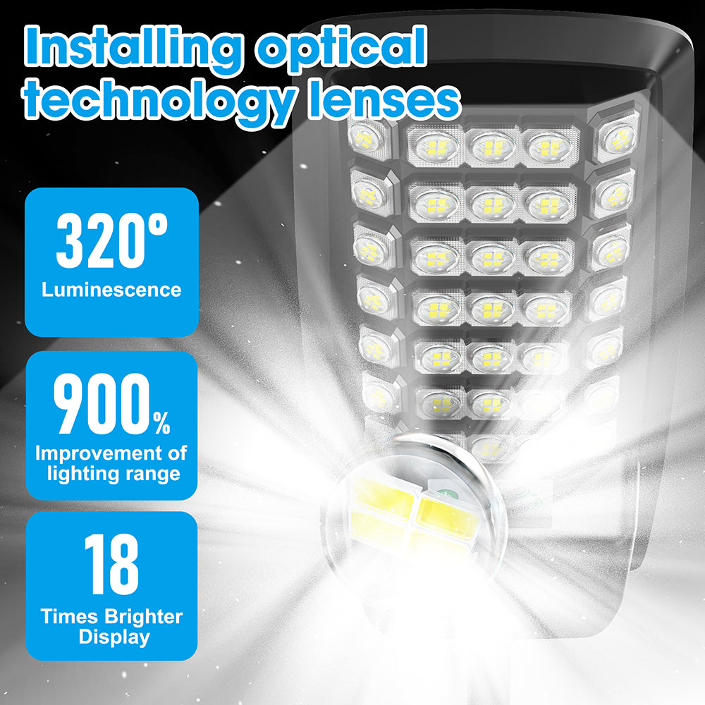Solar Street Lights, 2500W 6500K Solar Parking Lot Street Lights Dusk to Dawn, Waterproof Solar Lights Outdoor Security Flood Lights Motion Sensor with Remote Control for Yard, Entryway Garage, Porch