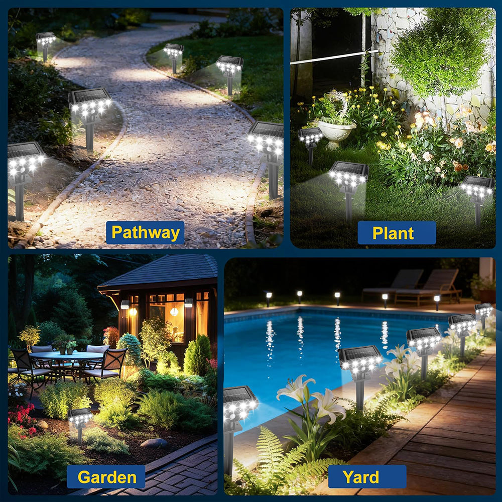 2 Pack Solar Spotlights Outdoor Waterproof, 850LM Adjustable Solar Spot Lights, Solar Garden Landscape Lights with 3 Modes, Outdoor Solar Lights for Yard Pathway Garden House