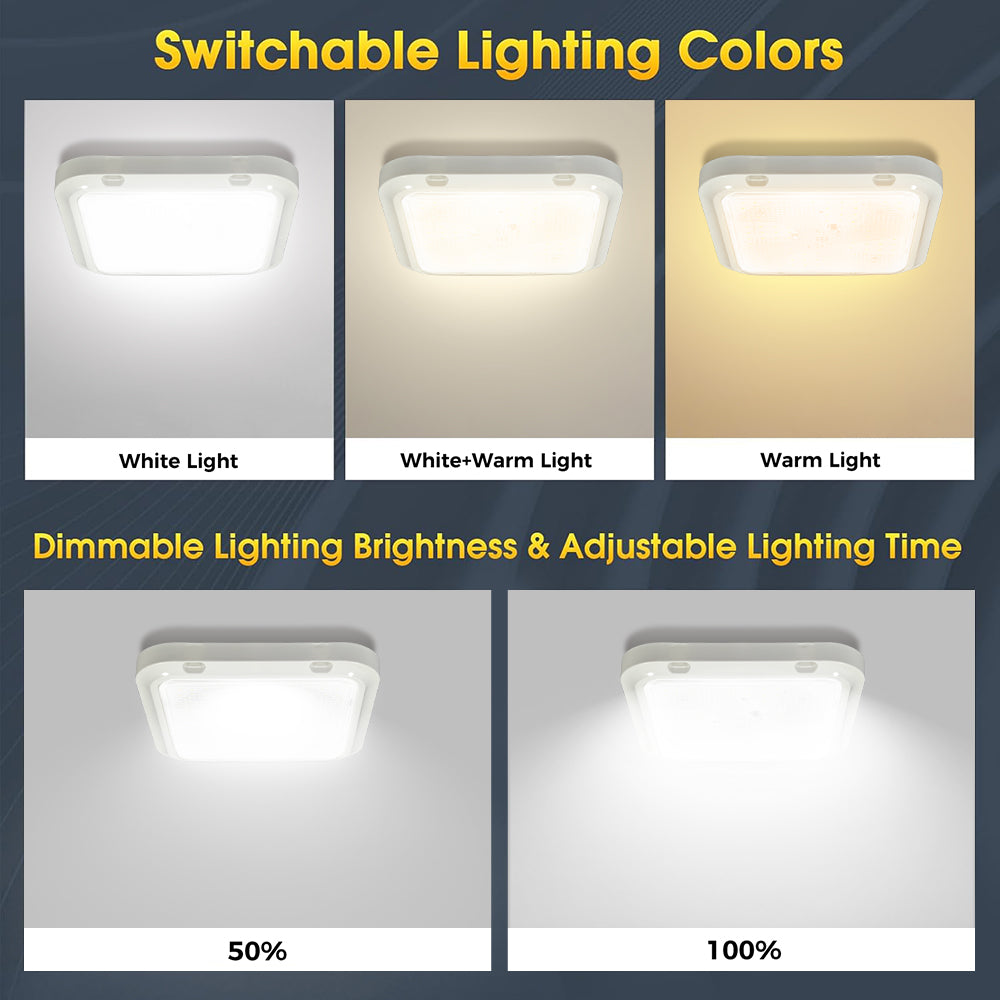 Solar Ceiling Light, 5000LM Cool White/Warm White Solar Lights Indoor Outdoor, Brighter Solar Shed Lights with Remote Control, Solar Pendant Light for Barn, Porch, Patio, Gazebo