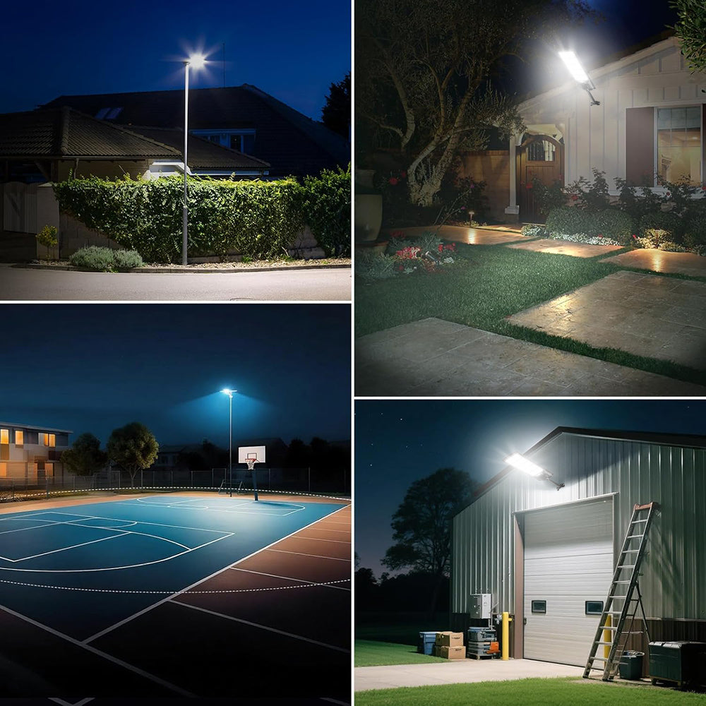800W Solar Street Lights Outdoor Waterproof, Super Bright 10000LM Commercial Parking Lot Lights Street Lamp, LED Flood Lights Motion Sensor for Outdoor Garden Yard Patio
