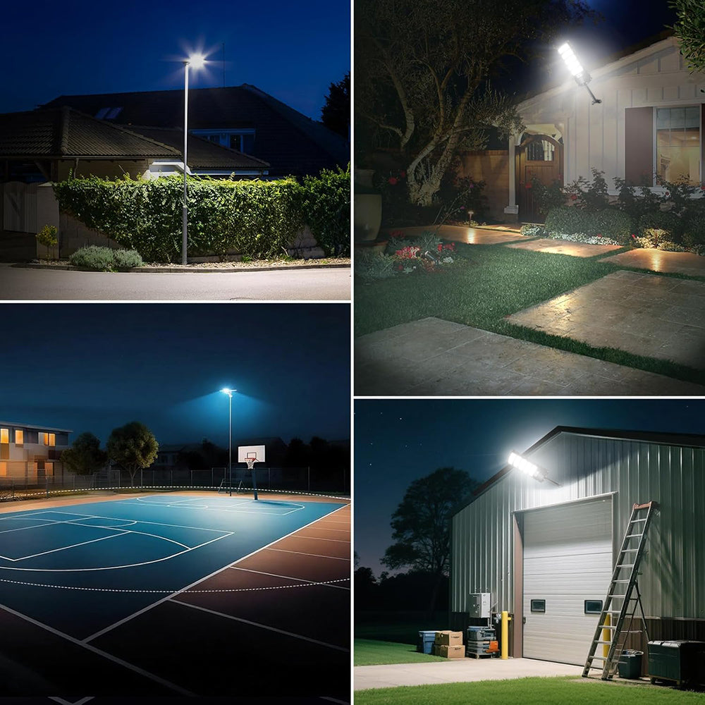 800W Solar Street Lights Outdoor Waterproof, Super Bright 10000LM Commercial Parking Lot Lights Street Lamp, LED Flood Lights Motion Sensor for Outdoor Garden Yard Patio