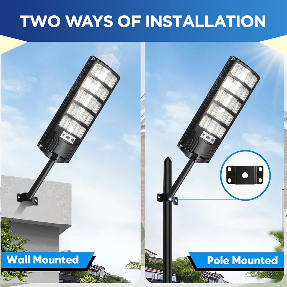 800W Solar Street Lights Outdoor Waterproof, Super Bright 10000LM Commercial Parking Lot Lights Street Lamp, LED Flood Lights Motion Sensor for Outdoor Garden Yard Patio