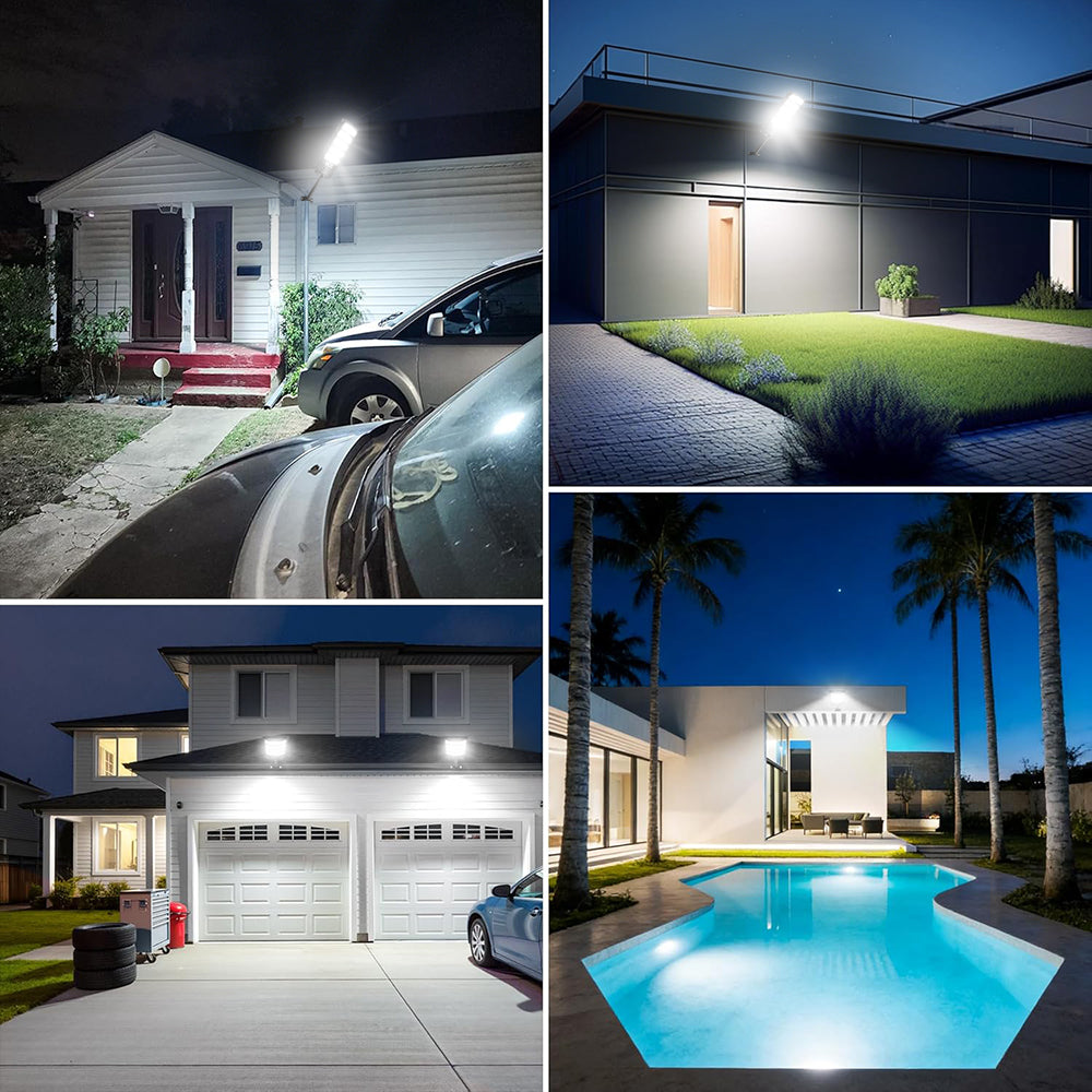 800W Solar Street Lights Outdoor Waterproof, Super Bright 10000LM Commercial Parking Lot Lights Street Lamp, LED Flood Lights Motion Sensor for Outdoor Garden Yard Patio