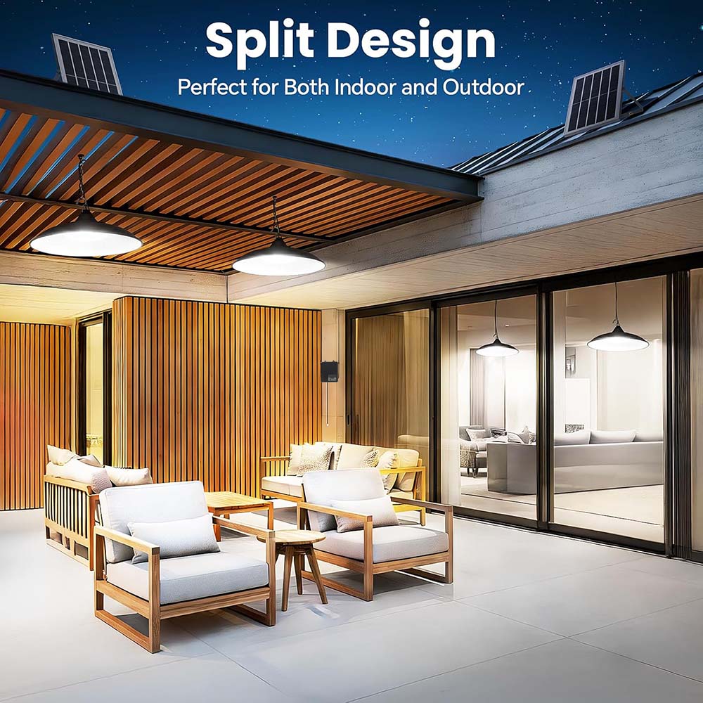 Solar Shed Light Indoor Outdoor, 8000LM Daytime Available Pendant Lights with Pull String, Solar Lights Indoor Dusk to Dawn for Shed Barn Gazebo Garage Home