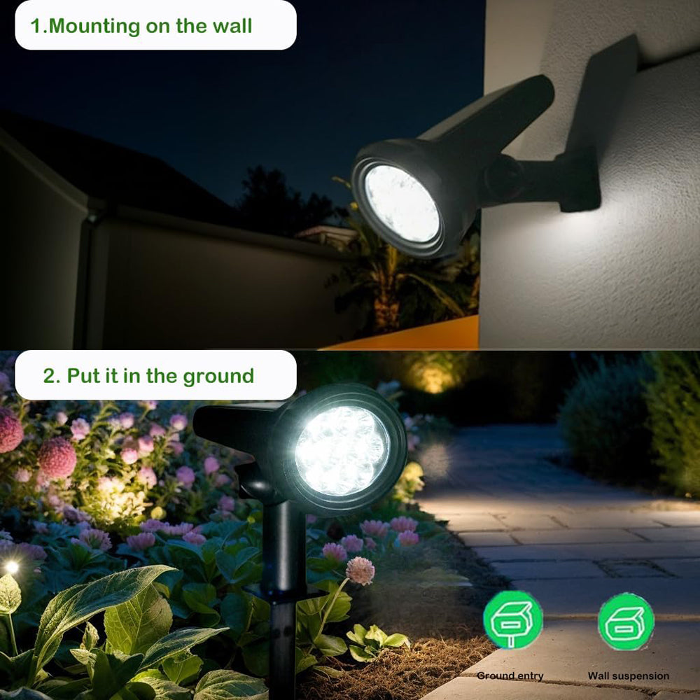 Solar Lights Outdoor Waterproof, 6 Pack Cool White Solar Landscape Spotlight, Solar Powered Yard Garden Solar Spot Lights for Outside Landscape Auto On/Off